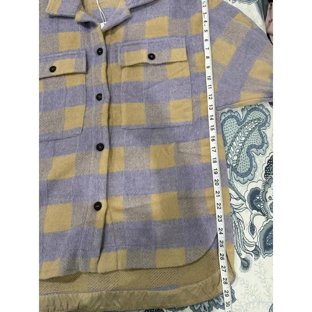 NWT Princess Polly Keelee Purple Plaid Oversized Jacket- Size Small/Medium - Picture 9 of 9